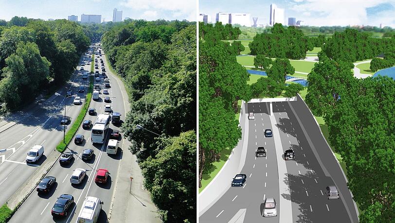 Der Verkehr wird weiter durch Münchens größten Park rauschen, denn die Idee, den Englischen Garten zu untertunneln, bleibt nur eine Idee.